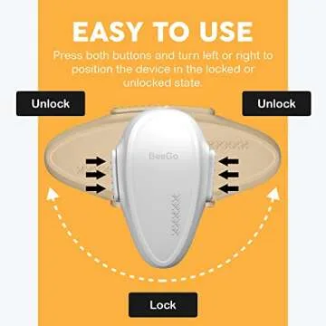 BeeGo® Oven Lock - No-Drill, Heat-Resistant, Self-Adhesive Durable & Easy to Install Oven Safety Locks for Toddlers, Baby proofing Doors, White