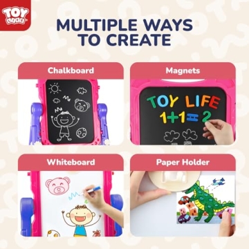 STEAM Life 4-in-1 Kids Art Easel - Double-Sided Fun