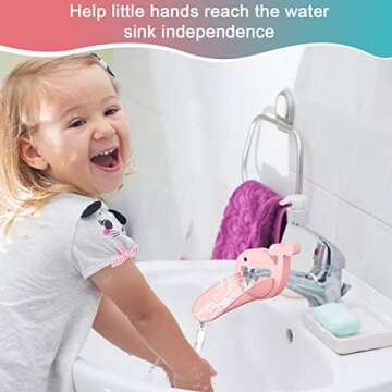 Faucet Extender 2PCS, Blue & Pink Bathroom Extension Spout Accessories, Faucet Extender Sink for Kid...