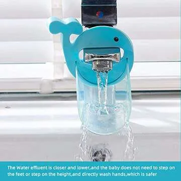 Faucet Extender 2PCS, Blue & Pink Bathroom Extension Spout Accessories, Faucet Extender Sink for Kids Adapter Easy Assembly for Kitchen Cartoon Crab Faucet Cover