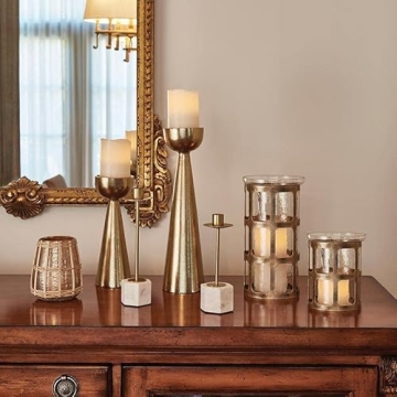 Elegant Gold Pillar Candle Holder for Home Decor