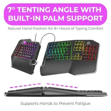 Cloud Nine C989M Ergonomic Keyboard with RGB Lighting