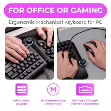Cloud Nine C989M Ergonomic Keyboard with RGB Lighting