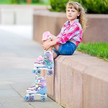 NEMONE Mermaid Light-Up Roller Skates for Girls