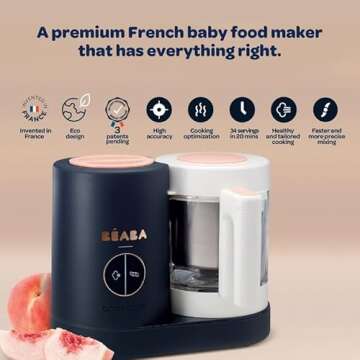 BEABA Babycook Neo Baby Food Maker | Non-Toxic Glass & Stainless Steel | Trusted by Celebrity Moms |...