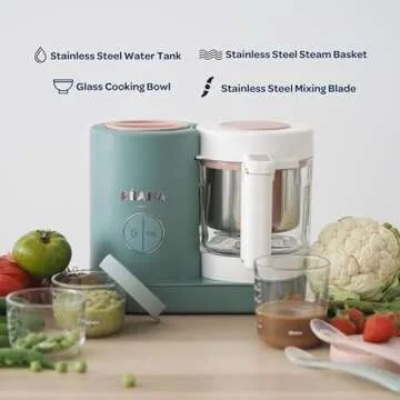 BEABA Babycook Neo Baby Food Maker | Non-Toxic Glass & Stainless Steel | Trusted by Celebrity Moms | Sustainable Baby Food Processor | Global Leader | 34 Servings in 20 Mins