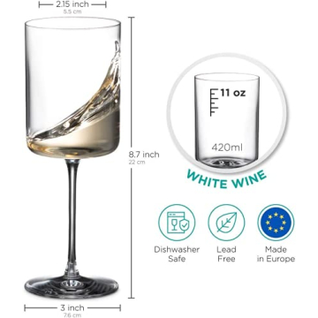 BENETI Square Wine Glass Set of 4 - Elegant and Durable