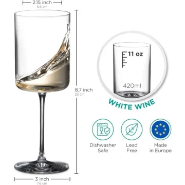 BENETI Square Wine Glass Set of 4 - Elegant and Durable