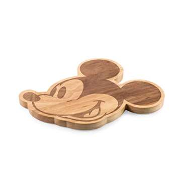 TOSCANA - a Picnic Time brand - Disney Mickey Mouse Disney Classics Mickey Mouse Cutting Board - Wood Cheese Board - Charcuterie Board 14" x 11" Natural