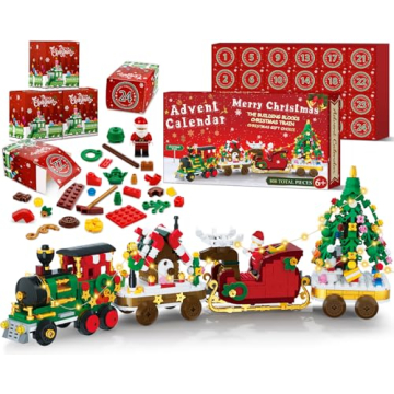 Advent Calendar 2024 Christmas Train Building Blocks Set - Fun Countdown Toy