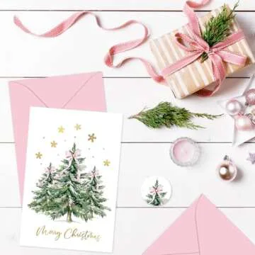 Whaline Merry Christmas Gold Foil Greeting Cards Set