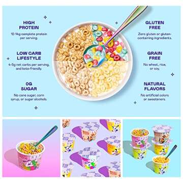 Magic Spoon Cereal, Variety 8-Pack Single Serve Cups - Keto & Low Carb Lifestyles, Gluten & Grain Free, High Protein, 0g Sugar