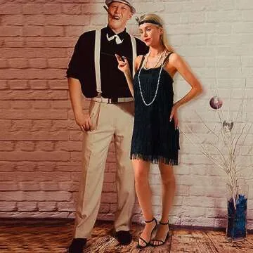 Tisancy 1920s Flapper Costume with Accessories Set