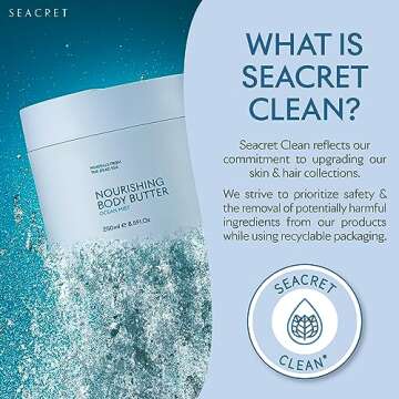 SEACRET OCEAN MIST BODY BUTTER: Hydrating Body Moisturizer Cream with Shea and Cocoa Butter, Vitamins E & C, and Dead Sea Minerals for All Skin Types, 8.5 FL. OZ, Ocean Mist