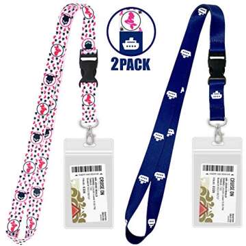 Cruise Lanyards with ID Holder [2 Pack] Mermaid & Navy Cruise Ship Design for Ship Key Cards [White & Blue] in 2024 & 2025