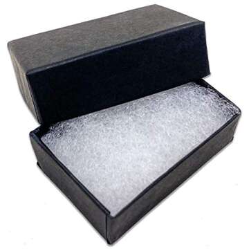 100-Pack Cotton Filled Cardboard Jewelry Boxes - Matte Black
