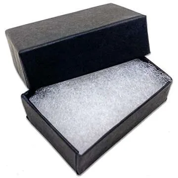 100-Pack Cotton Filled Cardboard Jewelry Boxes - Matte Black
