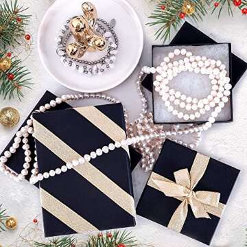 100-Pack Cotton Filled Cardboard Jewelry Boxes - Matte Black