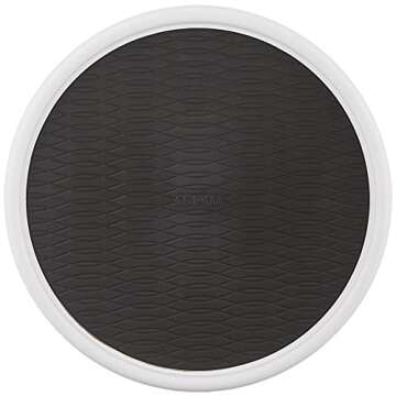 Copco 5220593 Non-Skid Pantry Cabinet Lazy Susan Turntable, 9-Inch and 12-Inch, White/Gray, 2-Pack