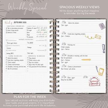 PLANBERRY Weekly Planner Premium – Undated Life Organizer & Budget Planner – Time Management, Goal Setting, to-Do List, Work-Life Balance & Habit Tracker – 6.9″ x 8.5″ (Royal Blue)