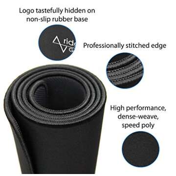 Traverse Ridge Gaming Mouse Pad (5mm) Massive 46 inch | 46x17.3x0.20 Extra Thick | Black | Stitched ...