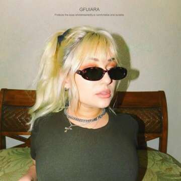 GFUIARA Oval Sunglasses UV400 Protection Fashion 90s Style