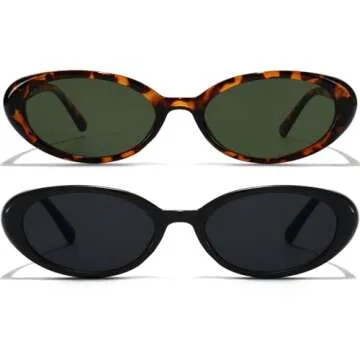GFUIARA Oval Sunglasses UV400 Protection Fashion 90s Style