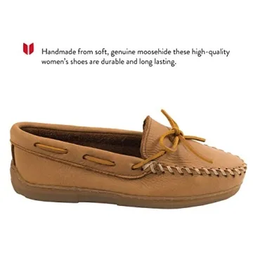 Minnetonka Women's Moosehide Classic Slip-On Natural Comfort