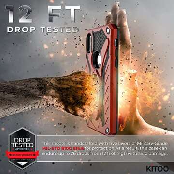 Kitoo iPhone X/Xs Case - Military Grade Protection - Blue