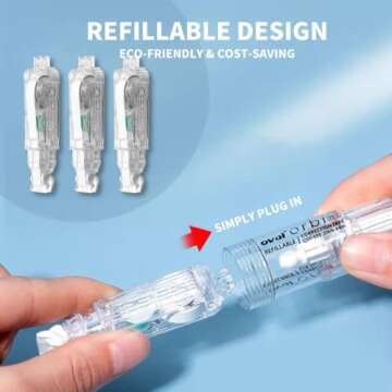 CRIOUFOX Refillable White Out Correction Tape, Retractable White Out Tape with 360° Rotatable Head, 4Pcs Flexible Tear-Resistant White-out, Cylindrical Cute White Out, White Out for Office