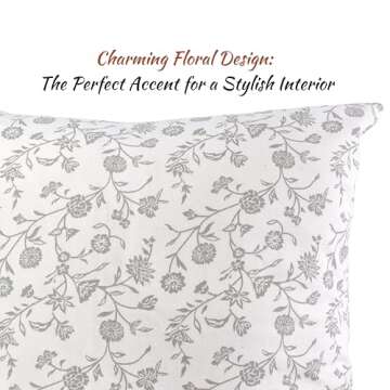 Floral Pillow Covers Vintage Flower Cushion Covers Rustic Grand Millennial Style Pillow Cases for Th...