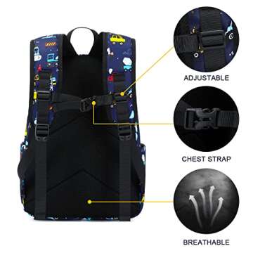 Aimeen Back to School Preschool Backpack,Little Kids Backpacks for Boys Girls Cute Lightweight Water Resistant Toddler Backpack With Chest Strap