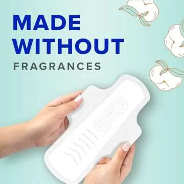 Always Pure Cotton Feminine Pads for Women, Size 2, Heavy Flow, with Wings, unscented, 34 CT