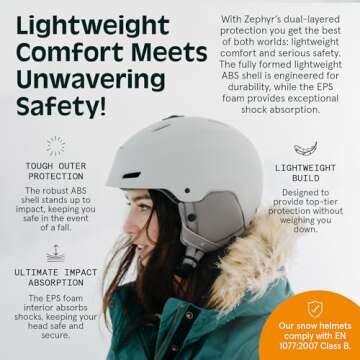 Retrospec Zephyr Ski Helmet - Snowboard Helmet for Adults & Youth- Adjustable Fit Snow Helmet with Protective Shell, and Breathable Vents for Men, Women, Boys and Girls