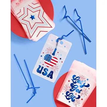 Festive Fourth of July Drink Pouches - 16 Count Set