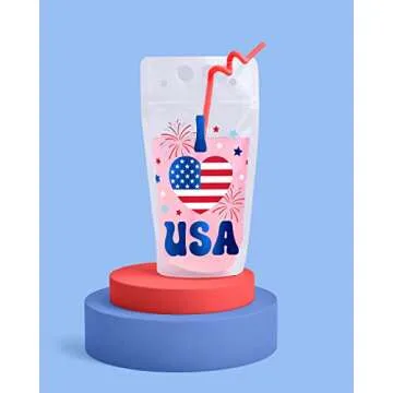 Festive Fourth of July Drink Pouches - 16 Count Set