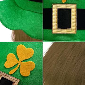iGeeKid Leprechauns Hat With Beard for St. Patrick's Day