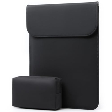 HYZUO Premium Faux Suede Leather Laptop Sleeve with Accessory Pouch