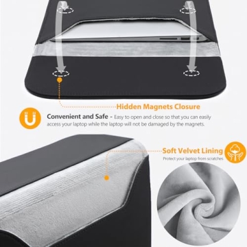 HYZUO 15-16 Inch Laptop Sleeve for MacBook Pro with Pouch