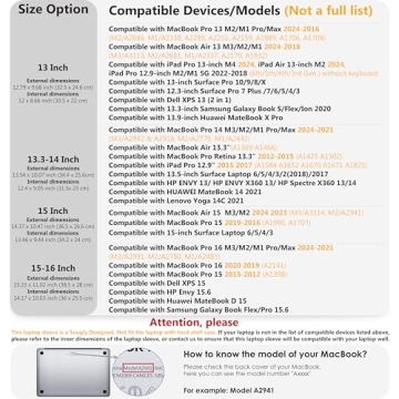 HYZUO 15-16 Inch Laptop Sleeve for MacBook Pro with Pouch