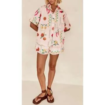 Stylish Women’s 2 Piece Floral Pajama Lounge Set