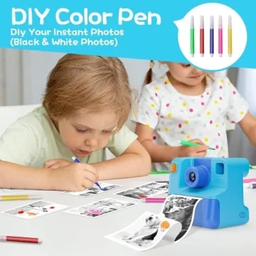 Kids Instant Print Camera for Creative Fun 3-12 Years