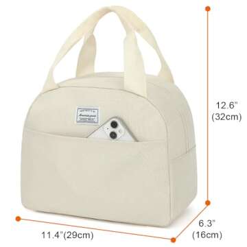 lunch bag women & men, Reusable Insulated Cooler Lunch Box Adult Water Resistant Lunch tote bag for ...