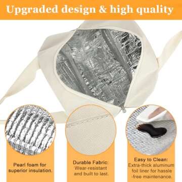 lunch bag women & men, Reusable Insulated Cooler Lunch Box Adult Water Resistant Lunch tote bag for Work Picnic Beach or Travel