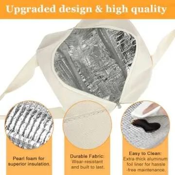 lunch bag women & men, Reusable Insulated Cooler Lunch Box Adult Water Resistant Lunch tote bag for Work Picnic Beach or Travel