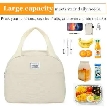 lunch bag women & men, Reusable Insulated Cooler Lunch Box Adult Water Resistant Lunch tote bag for Work Picnic Beach or Travel