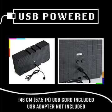 Game Over 8-Bit Pixel Light, Color Changing and Sound Reactive Mood Light, Retro Gaming Room Decor and Gift for Gamer