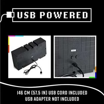 Game Over 8-Bit Pixel Light, Color Changing and Sound Reactive Mood Light, Retro Gaming Room Decor and Gift for Gamer