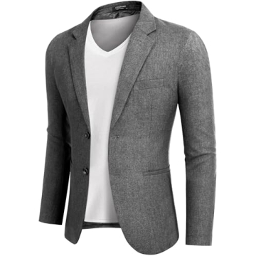 COOFANDY Gray Blazer for Men - Stylish Slim Fit Jacket