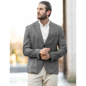COOFANDY Gray Blazer for Men - Stylish Slim Fit Jacket
